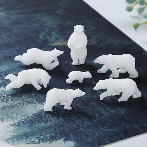 Simulation Polar Bear Model Crystal Epoxy 3D Three-dimensional Filling Glacier Animal World Micro Landscape Resin Animal Model