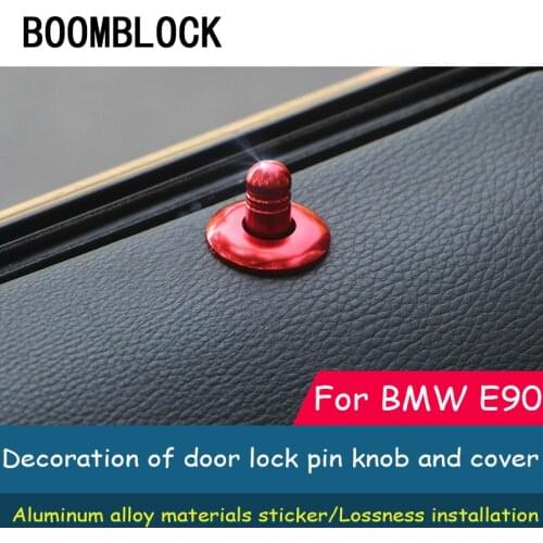 Aluminum Alloy Interior Stickers For BMW 3 Series BMW E90 E92 E93 Door Lock Pin Knobs And Covers Trim Frame Covers Accessories