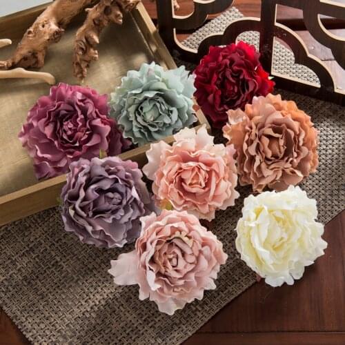 10PCS Artificial Flowers Candy Box Festival Wedding Christmas Decorations for Home Silk Penoy Fake Plants Scrapbooking Outdoor