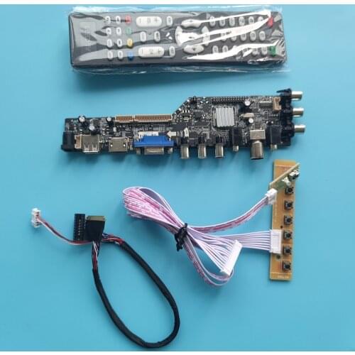 Kit LP156WH3 TL 1366X768 LED USB HDMI-compatible monitor VGA AV TV Display DVB-T DVB-T2 remote board driver controller digital
