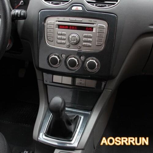AOSRRUN For Ford focus 2 MK2.5 2009-2011 Carbon Fiber style Console gear car accessories Car-Styling