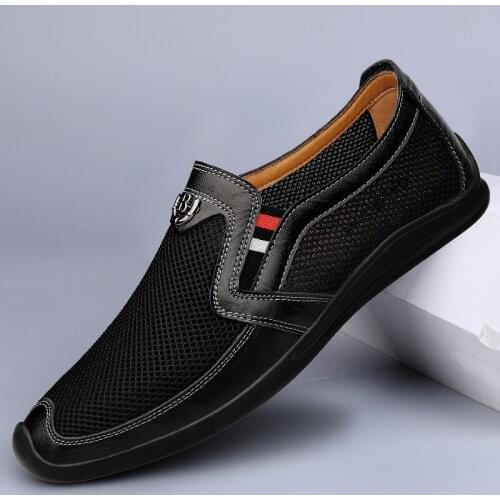 Leather shoes mens summer 2021 new sandals breathable leather business mens shoes hollow fashion Joker mens shoes