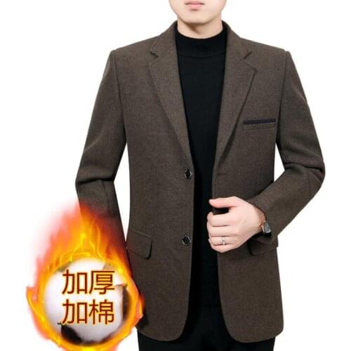 Middle-aged jacket men blazer masculino slim fit casaco jaqueta masculina Add cotton Thicken coats mens father wear suit b266