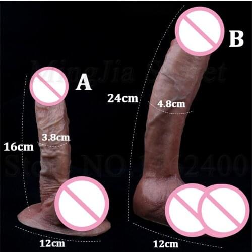 Soft Silicone 24cm Big Male Fake Dick Realistic Penis Dildo Women Female Vagina G-Spot Masturbation Adult Lesbian Erotic Sex Toy