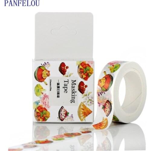 PANFELOU 1.5CMx10M The summer food cartoon Stickers border masking adhesive paper washi tape DIY Scrapbooking Hand account