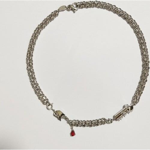 Partners new symbolic twisted element stitching clavicle necklace