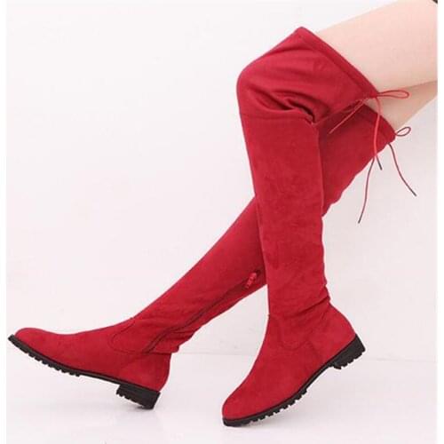 34-43 Slim Boots Sexy Over The Knee High Suede Women Long Boots Womens Fashion Winter Thigh High Boots Shoes Woman Botas Mujer