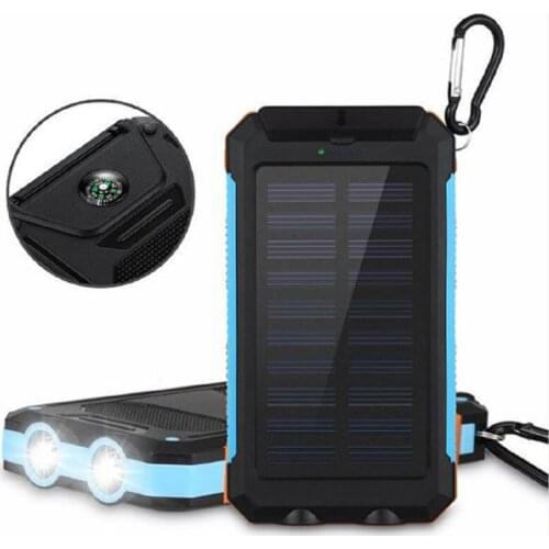GGX ENERGY 8000mah Portable Solar Battery Charger for Phone Outdoor Camping Compass+Dust / Water Proof+LED Light+2xUSB Output