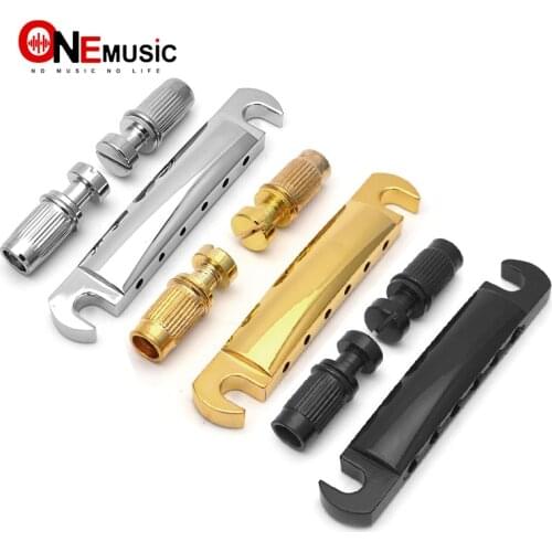 Gold/Black/Chrome 6 String Saddle Tune-O-Matic Bridge for LP Electric Guitar