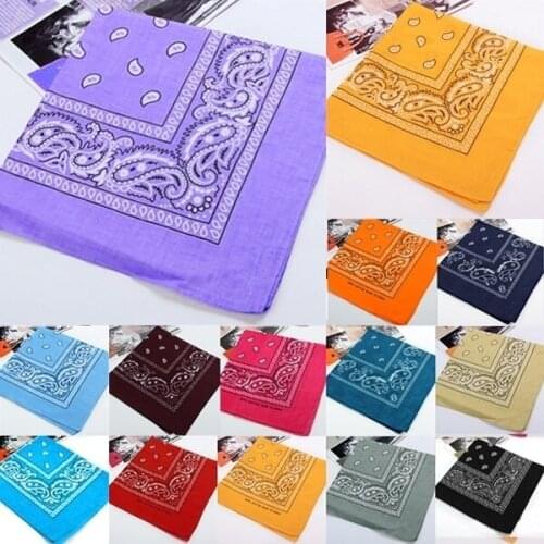 Paisley Square Scarf Bandana Head Wrap Wristband Women Men Street Hip Hop Headband Cotton Wrap kerchief for Women Hair Hoops