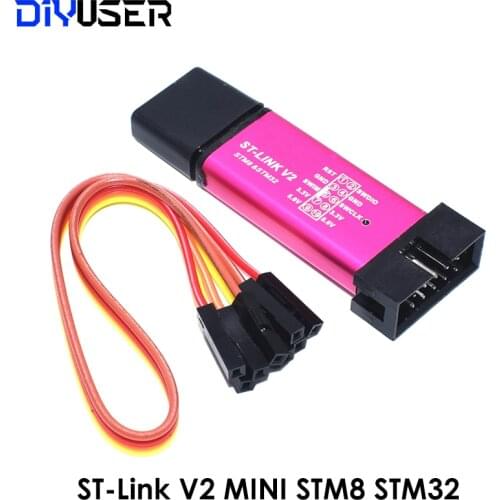 ST LINK Stlink ST-Link V2 Mini STM8 STM32 Simulator Download Programmer Programming With Cover DuPont Cable