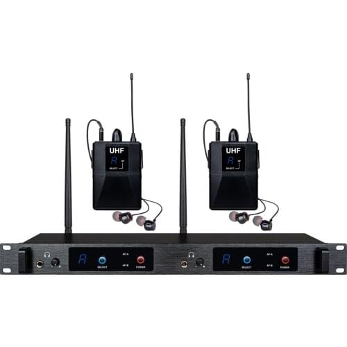 VMEQO J200 UHF Wireless In Ear Monitor System Dual Channels 16 Frequencies Selecable Perfect for Singer Stage Performance DJ