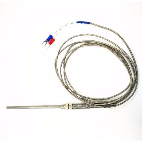 High Temperature 0-400 C Thermocouple K Type 5 Meter Cable Wire Length 100mm 200mm Probe Sensors M8 Diameter 5mm