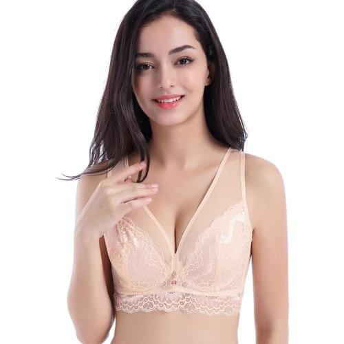 Women No sponge clear straps for 50E big cup puls size bra