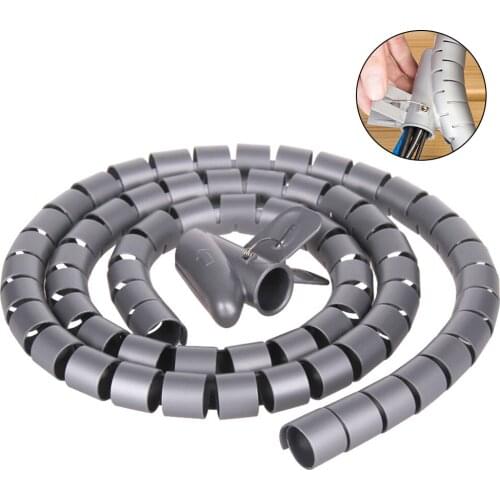 1.5/2M Flexible Cable Winder Cable Organizer Wire Storage Pipe Bite-proof Cord Protector Winder Desk Tidy Cable Accessories