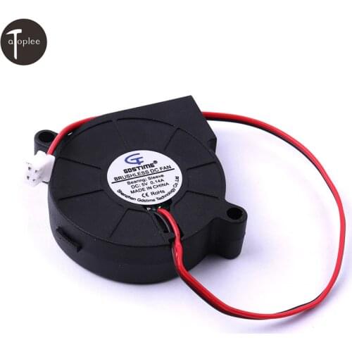 1Pcs 5015 DC 5V 0.14A 1.75W Blower Fan DC Turbo Cooling Fan Brushless 51x51x15mm Black Plastic Fans