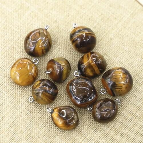 2021 Hot Selling Fashion Trendy Natural Stone Tiger Eye Irregular Shape Pendant Jewelry