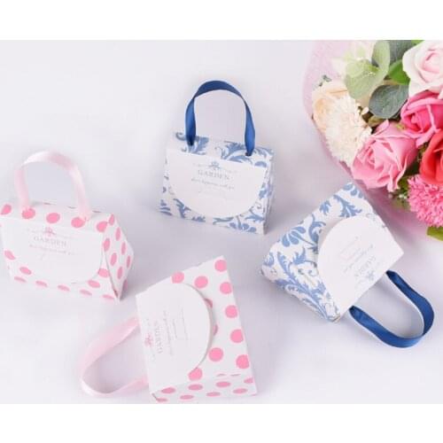 5Pcs Mini Retro Folding Handbag Bakery Package Dessert Candy Cookie Cake Packing Box Gift Boxes Supplies Favors Party Gift Wrap