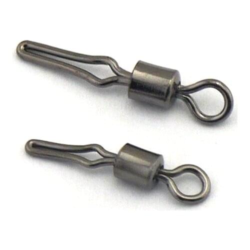 50-100pcs/lot with side line clip fishhooks Rolling Fishing Swivel Connector Swivel Snap fishing lures hook Accessorries