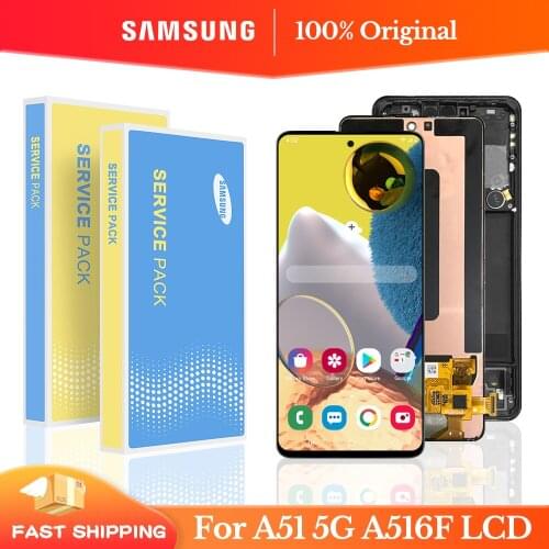 6.5'' Original For Samsung Galaxy A51 5G Display A516 A516B LCD With Frame A516F/DSN A516N Screen Touch Digitizer Assembly