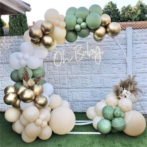 83Pcs/Set Avocado Green Balloons Garland Arch Birthday Wedding Arch Double Skin Latex Balloon Baby Shower Party Decorations