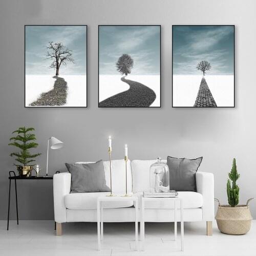 Abstract Landscape Photo Tree Poster Canvas Painting On The Wall Art Modern Nordic Home Decoration For Living Room Gallery