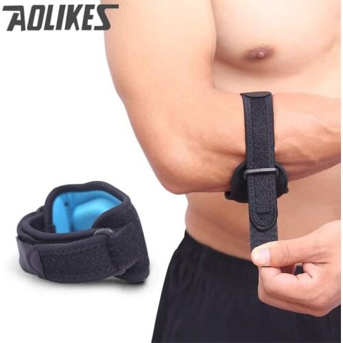 AOLIKES Fitness Elbow Pad Tennis Elbow Support Badminton Coderas Muscle Pressurized Protective Adjustable Men Women Sports Safe
