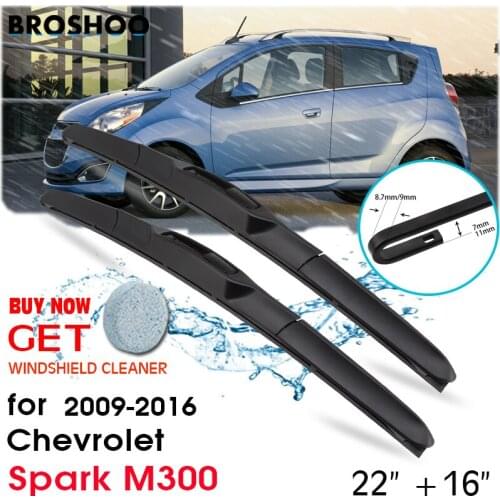 Car Wiper Blade Front Window Windscreen Windshield Wipers Blades Arm Auto Accessories For Chevrolet Spark M300 22"+16" 2009-2016
