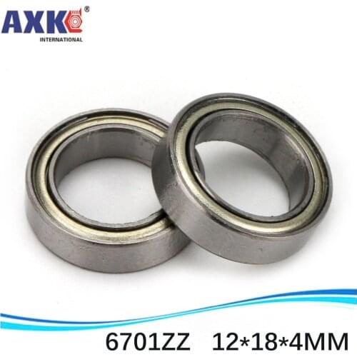 AXK sale price 50pcs free shiping The high quality of ultra-thin deep groove ball bearings 6701ZZ 61701ZZ 12*18*4 mm ABEC-5 Z2