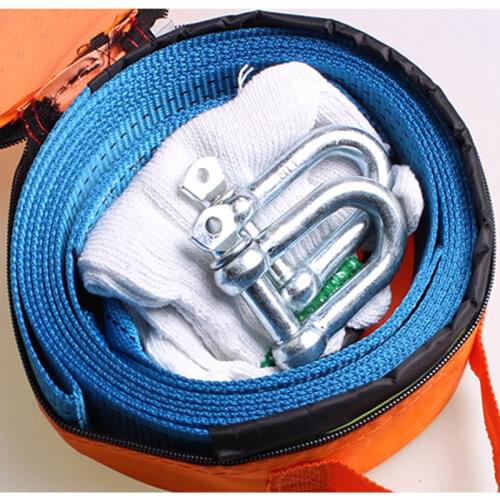 5M Heavy Duty 8 Ton Car Tow Cable Towing Pull Rope Strap Hooks Van Road Recovery Car Tow Strap Auto Winch Rope Metal with Hooks