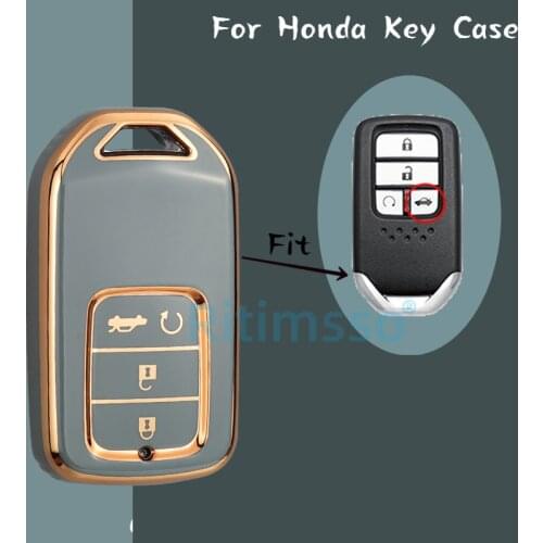 Electroplate Soft Tpu Car Key Case for Honda Civic Accord XRV VEZEL CITY JAZZ CIVIC HRV Crider CRV Key Cover Case Remote Shell