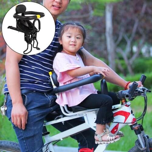 Safety Child Bicycle Seat Bike Front Baby Seat Kids Saddle with Foot Pedals Cushion Back Rest For MTB Road Bike Bicycle