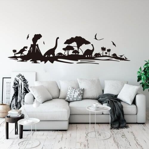 Dinosaur Woodland Bird Animal Wall Sticker Nursery Decor Kids Room Jurassic Park Dino Jungle Tree Wall Decal Bedroom Mural M363