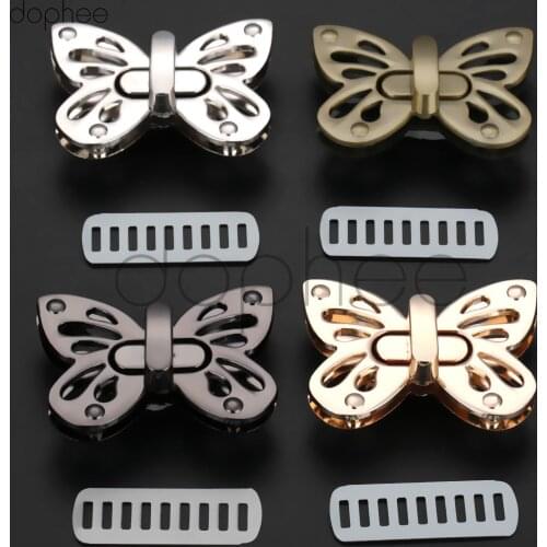 Dophee 1pc Women Butterfly Metal DIY Clasp Turn Twist Lock for Handbag Shoulder Bag Purse