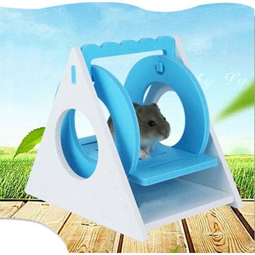 Hamster toy golden silk bear swinging on a swing is not a fan of little hedgehog hamster cage pet toy triangle swing