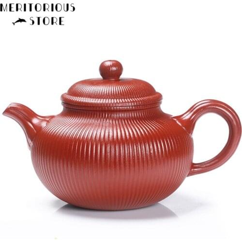 Yixing Tea Pot Purple Clay Xi Shi Grain Teapot Raw Ore Pure Master Handmade Chinese Kettle Purple Sand Customized Gifts 350ml