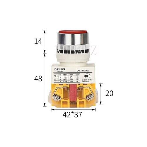 2x Red Momentary OFF-ON N / O Push Button Switches 660V 10A 22mm LAY7-11BN XJ