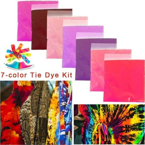 Tie Dye DIY Kit 7 Colors Shirt Fabric Tie Dye Non-toxic Odorless Mixable Bright Color Tie Dye Kit DIY Painting Clothes