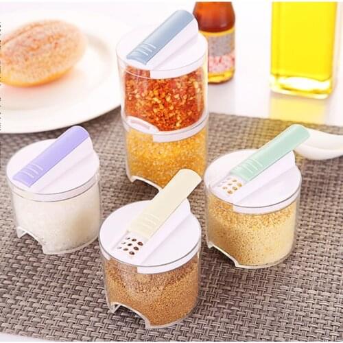 Creative Transparent Stackable Seasoning Cans Kitchen Spice Rack Condiment Bottles Pepper Shakers Box HOT-5pcs