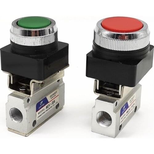 Mechanical Valve 1/8'' MOV-03A Spring Return Push button Pneumatic Control Valve