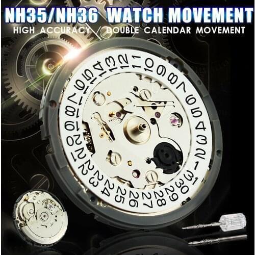 Mechanical Watch Movement Fully Automatic High Accuracy Movement For Wristwatch Winding NH35 NH36 Watch Movement Day Date Set