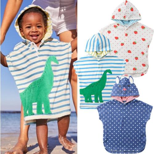 Fashion Baby Hooded Bath Towel Unisex Child Baby Hooded Poncho Swim Beach Cartoon Bathrobe Towel Newest Arrivals