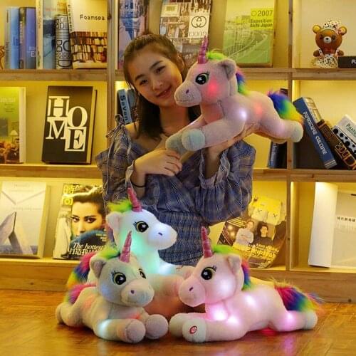 45cm Unicorn Light Up Stuffed Led Lighted Animal Illuminated Ren Soft Plush Doll Toy