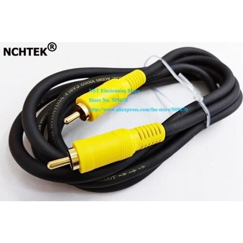 NCHTEK High Quality 4N OFC GOLDEN Plated RCA Male to RCA Male Plug AV Video Connector Cable About 1.8M/Free Shipping/5PCS
