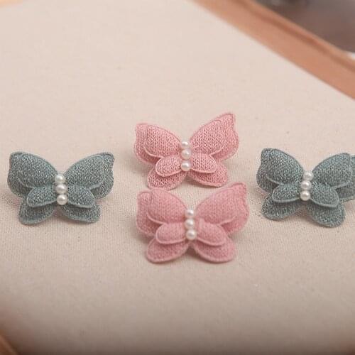 2021 New 10pcs/lot Patches for clothes Pearl Stereo Butterfly Wedding Dress DIY Lace Trim