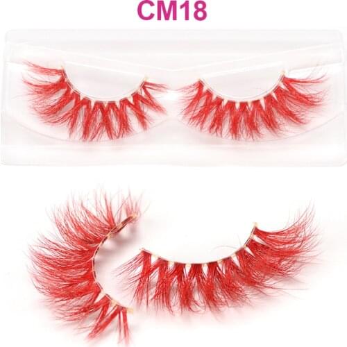 OKAYLASH Red Purple 3D Mink Colored Eyelashes Bulk wholesale Dramatic Fluffy Thick Colorful Hot Pink False Eyelashes Makeup