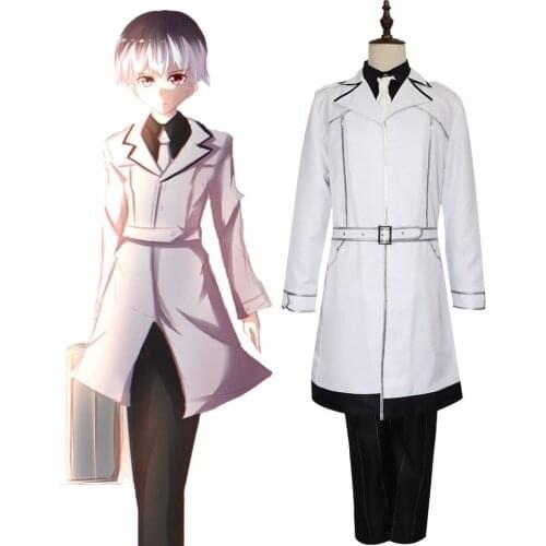 JP Anime Tokyo Ghoul Re Sasaki Haise Ken Kaneki Cosplay Costume Men Women Full Set White Halloween Party Uniform Wig