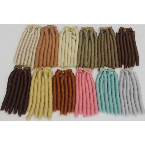 1PC 15CM*100CM Fashion Rainbow Multicolor Handmake High Temperature BJD Doll Hair Wavy Wigs Curly Wig For 1/3 1/4 Doll Gifts