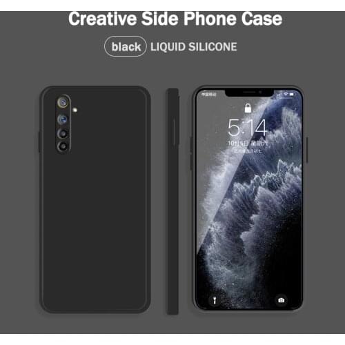 Straight Edge Style Soft Handfeeling Gel Silicone Shockproof Phone Case for OPPO Realme 6 Dustproof Back Cover