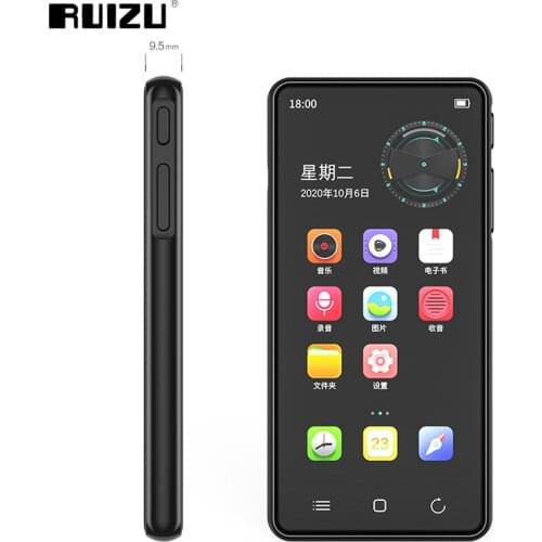 RUIZU H8 Android WiFi MP3 Player Bluetooth 5.0 Full Touch Screen 4 Inch 16GB Music Video Player With FM Recording E-book